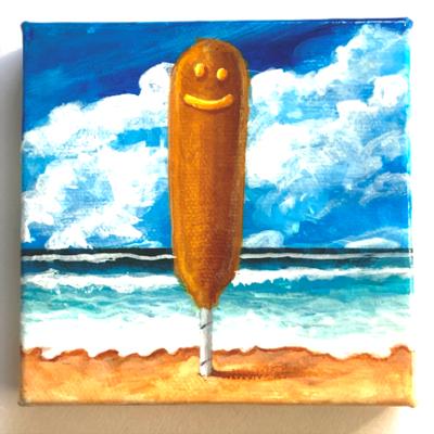 CORN DOG AT THE BEACH