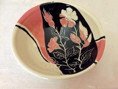 Pink and Black Bowl Pink and Black Bowl