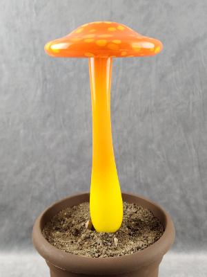 #04112405 LG mushroom with glass stake 13''Hx 6.5''W $100 #04112405 LG mushroom with glass stake 13''Hx 6.5''W $100