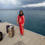 Dockside with luggage on Gili Air island
