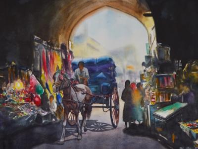 One day in Lahore-Pakistan, 56cm x 38cm, 2017 One day in Lahore-Pakistan, 56cm x 38cm, 2017