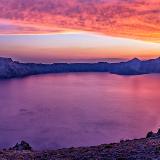 Vivid Crater Lake Sunset Panorama (click for full width)