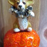Corgi Pumpkin fun Red and white pem Approx 6"
