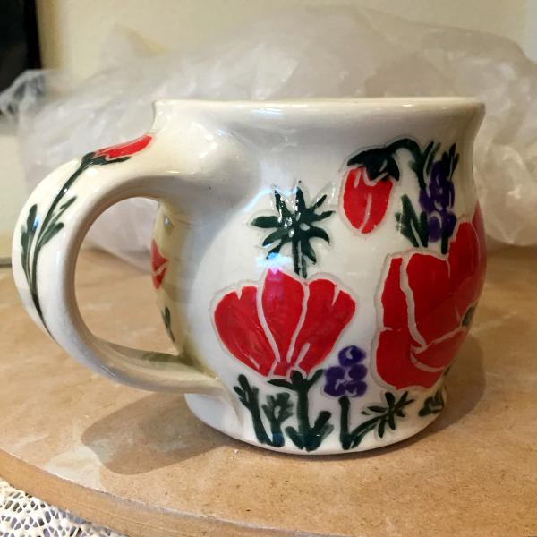 Red and Purple Flower Mug