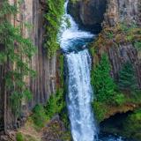 Toketee Falls Plunges into Blue Pool