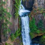 Toketee Falls Plunges into Blue Pool