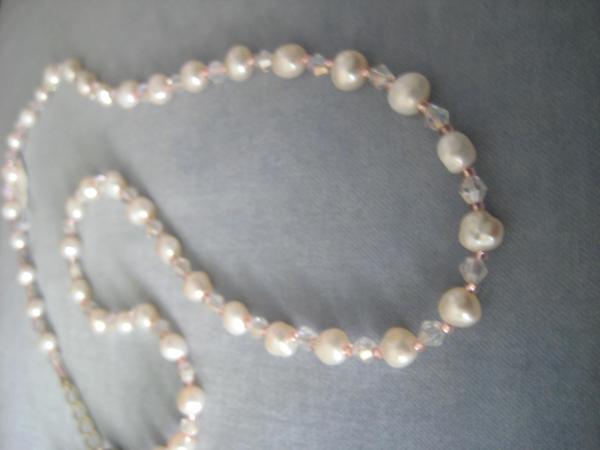 Freshwater Pearls and Pink Crystals #009