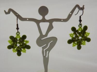 E-130 Olive Flower Earrings