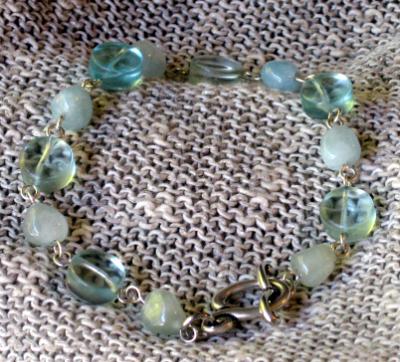 Aquamarine and Glass Links Bracelet Aquamarine and Glass Links Bracelet