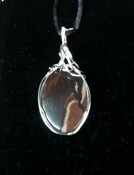 Wire Wrapped Tiger Iron Cabochon Pendant