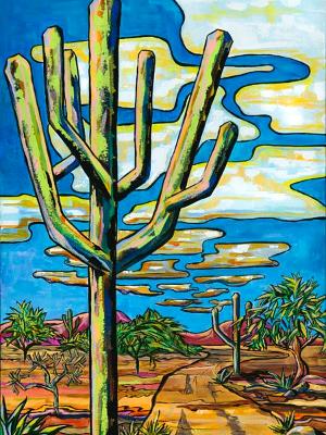 Mid-Day on the Trail - 48x24 Original Acrylic on Gallery Wrap Canvas SOLD