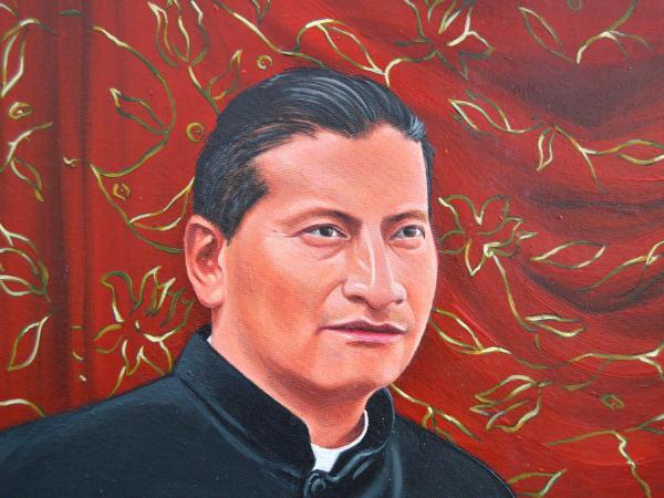 Oil portrait of Father XAVIER PIAZPUEZAN, 50cm x 60cm, 2015