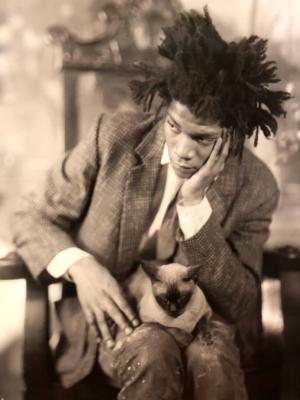 Basquiat with cat 