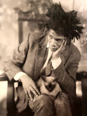 Basquiat with cat Basquiat with cat