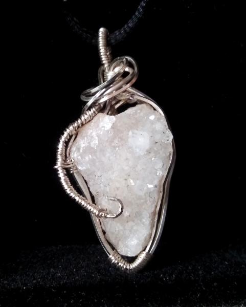 Wire wrapped Druzy Quartz Pendant