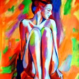 "Seated thoughtful woman" 