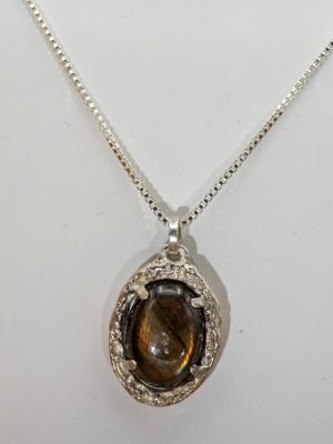 Sterling Silver and Orange Labradorite