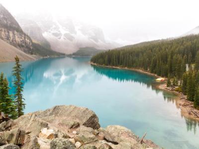 Foggy Morning Moraine Lake Foggy Morning Moraine Lake