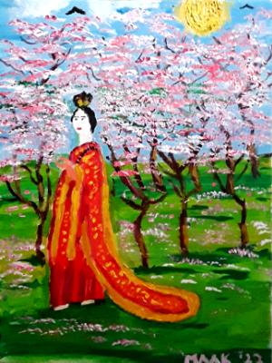 Geisha in a Garden