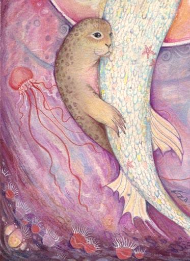 Aqualina mermaid art print from original mermaid painting 