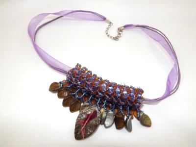 N-90 Purple Leaf Slide Necklace N-90 Purple Leaf Slide Necklace