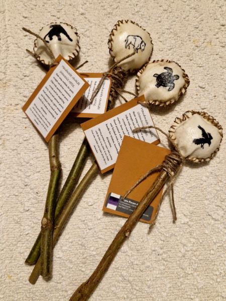 ĹHandmade rawhide rattles 