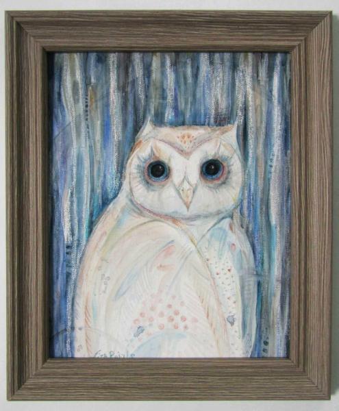 Owl Spirit original framed owl totem painting 