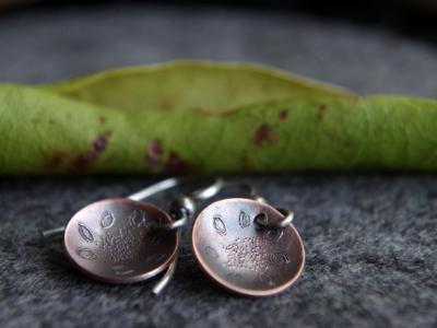 *SOLD OUT* Folklore flower copper and sterling silver earrings *SOLD OUT* Folklore flower copper and sterling silver earrings