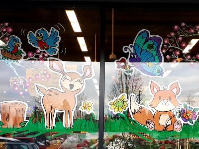 woodland creatures with blossoms