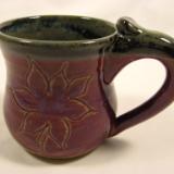 110901.I Coffee Mug with Carved Flower Design