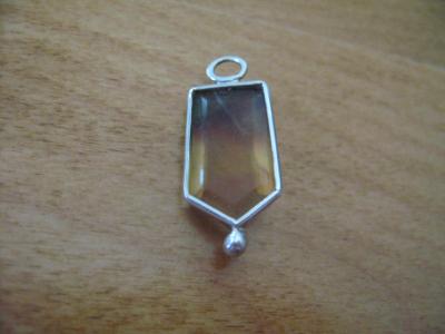 13-032 Sterling/Faceted Tricolor Fluorite downward point