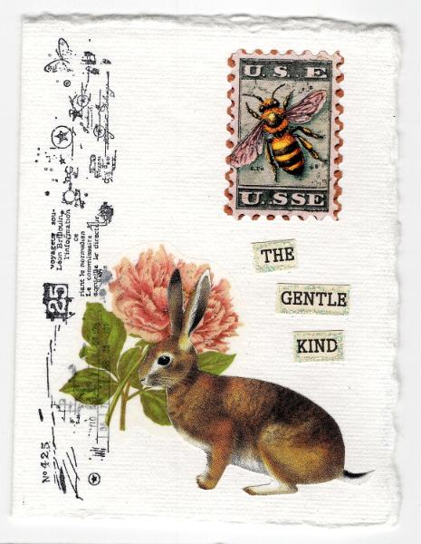 Miniature Collage on Torn Cotton Paper