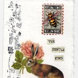 Miniature Collage on Torn Cotton Paper