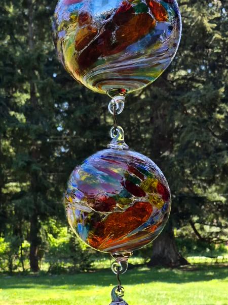 #05032601 Four Ball Hanging Sculpture Confetti Design LG-6.75'' Med-5.75'' Sm-4.75'' Xsm-3.5'' total length 31.5'' $225.00