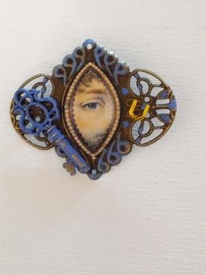 Victorian Sweetheart Brooch, blue  $35