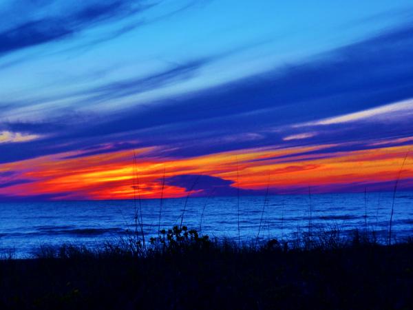 sunset. off pier at Manasota Key. Feb.14.2022