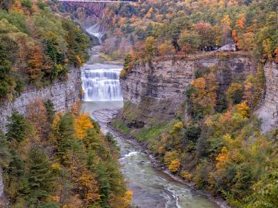Letchworth Middle Falls & Genesee River Panorama Letchworth Middle Falls & Genesee River Panorama