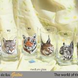 set of handpainted glasses: BIG CATS