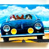 DOROTHY TAKES THE CHICKENS TO THE BEACH