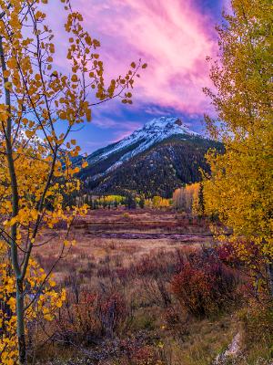 Red Mountain Autumn Sunset Vignette Red Mountain Autumn Sunset Vignette