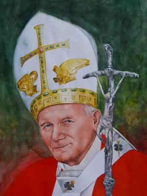 Portrait of Pope JOHN PAUL II, 80cm x 60cm, 2014