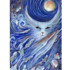 Cat's Dreamland original cat fantasy painting