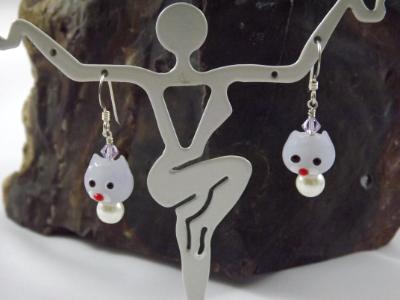 E-82 Lavender Cat Earrings E-82 Lavender Cat Earrings