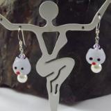 E-82 Lavender Cat Earrings