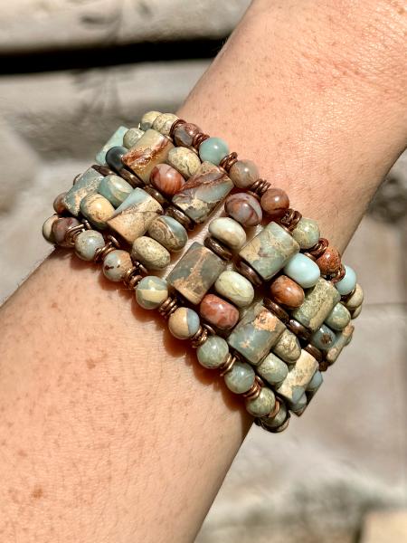 Jasper and Copper Cuff Bracelet