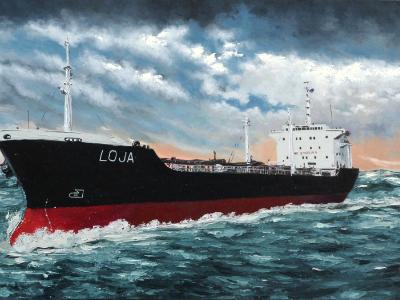 Ecuadorian oil carrier "Loja", 120cm x 60cm, 2013 Ecuadorian oil carrier "Loja", 120cm x 60cm, 2013