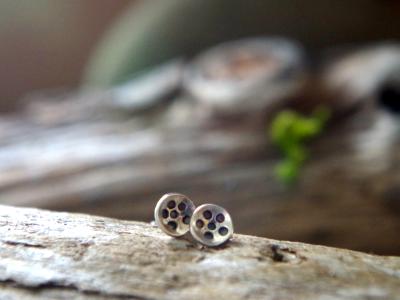 Sterling silver post earrings - Teeny rain bowls Sterling silver post earrings - Teeny rain bowls