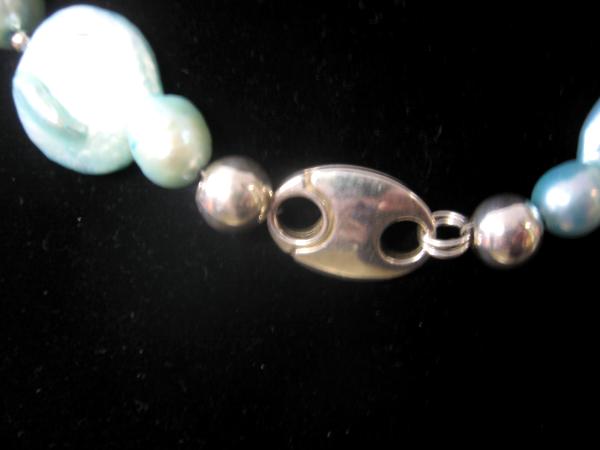 14-016 Blue coin pearls with stalactite slices