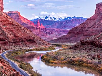 Colorado RIver Valley and Fisher Towers Glow Colorado RIver Valley and Fisher Towers Glow