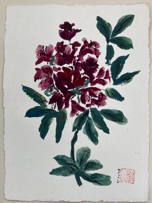 Rhododendron  brush paint